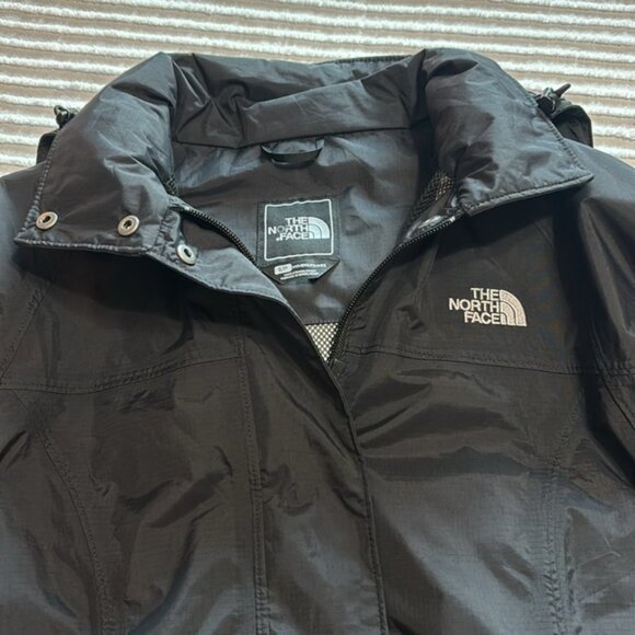 THE NORTH FACE WOMENS BLACK DIONE HYVENT RAIN JACKET TRENCH COAT BLACK SZ S/P - Picture 3 of 9